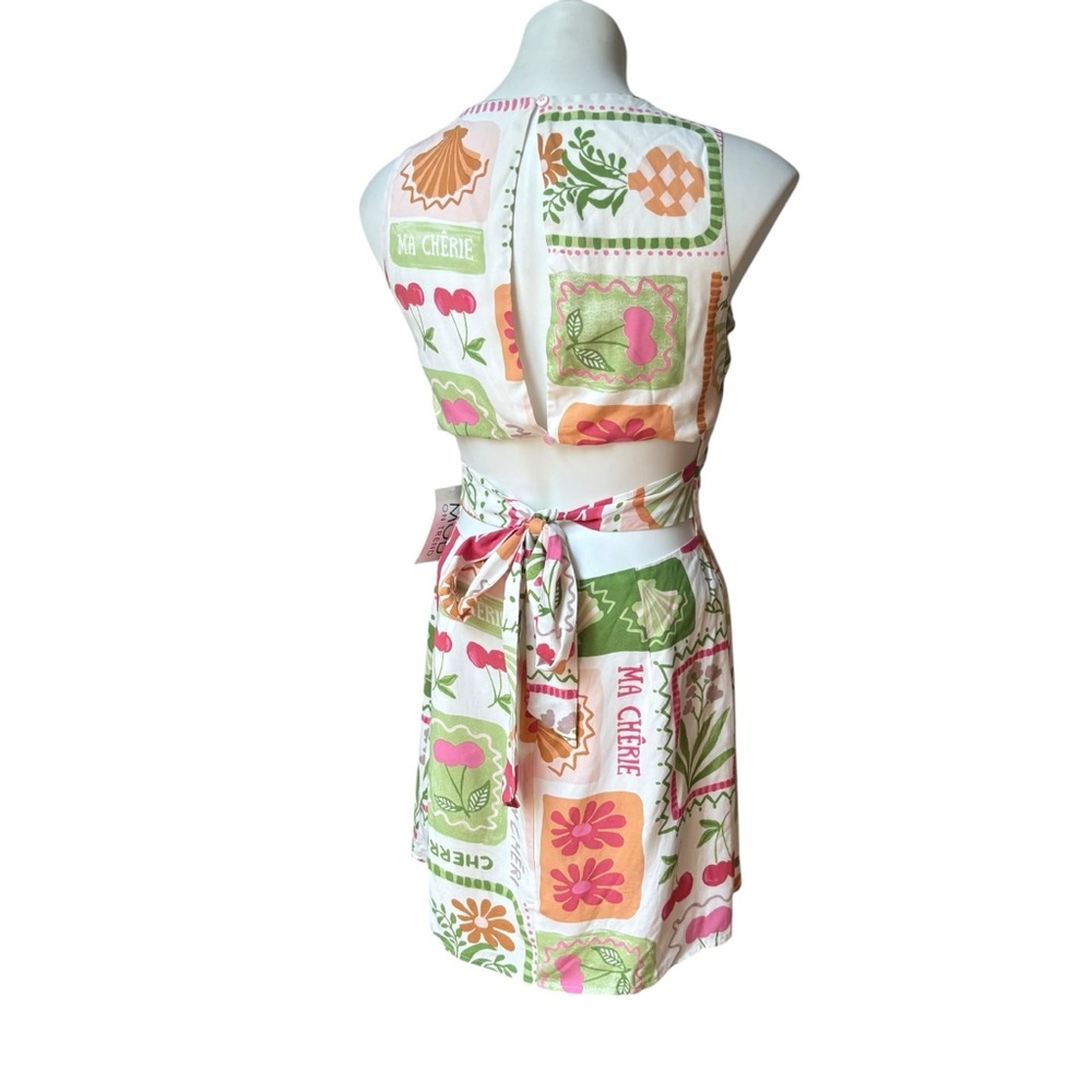 NWT, Mod On Trend Secret Symphony Cutout Tie Back Print Dress!, Sz S - Picture 9 of 16